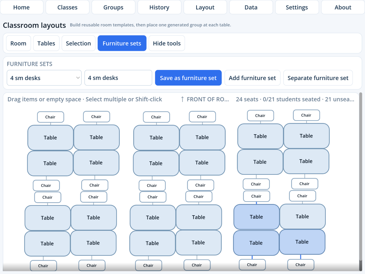 Creating and using furniture sets in Super Picker on iOS
