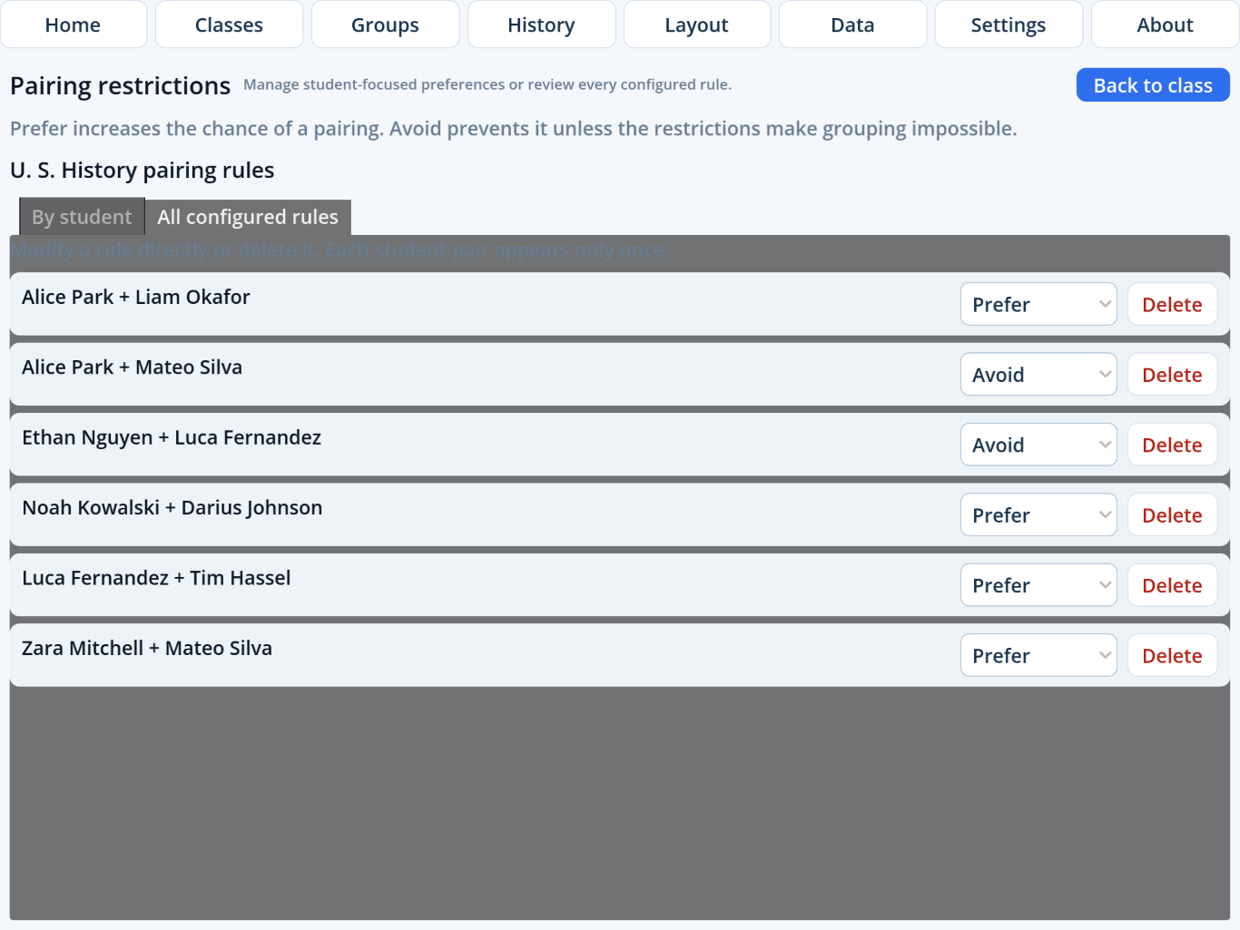 Super Picker grouping restrictions