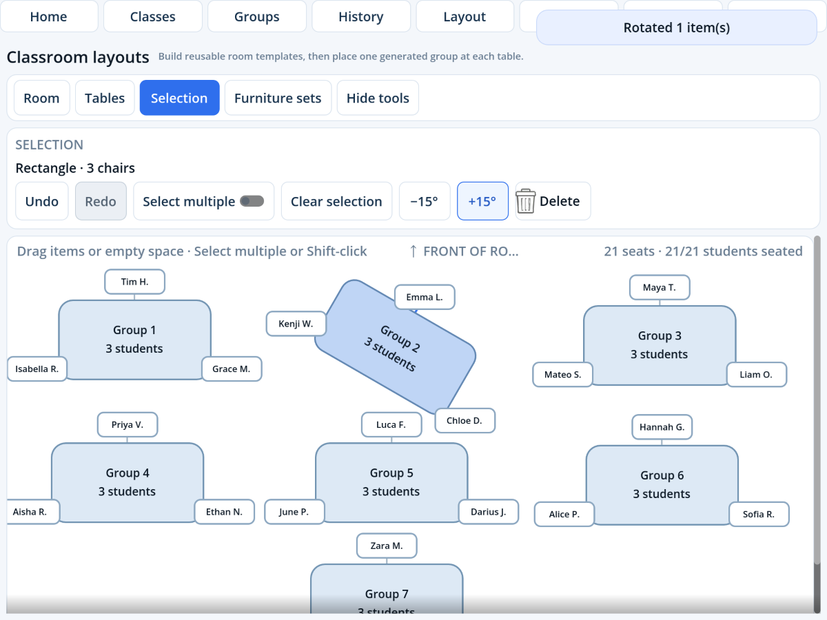Using selection tools in Super Picker on iOS.